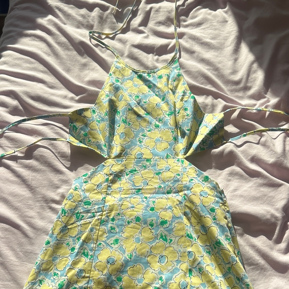 Zara Light Yellow Floral Dress